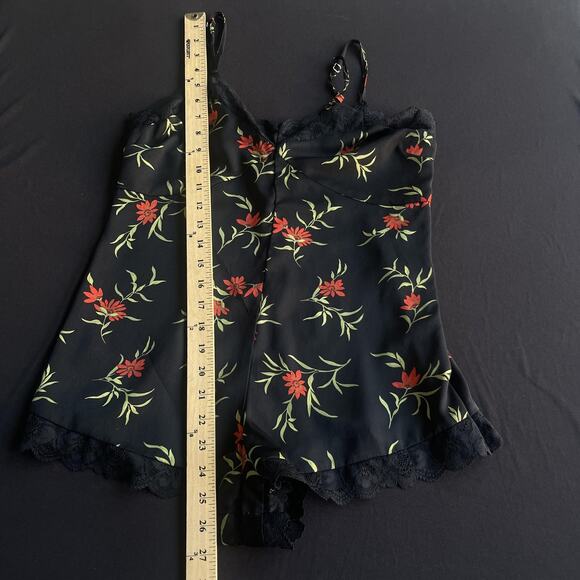 Forever 21 Romper Womens Small Floral Lace Trim Adjustable Straps Pajama - Picture 10 of 10